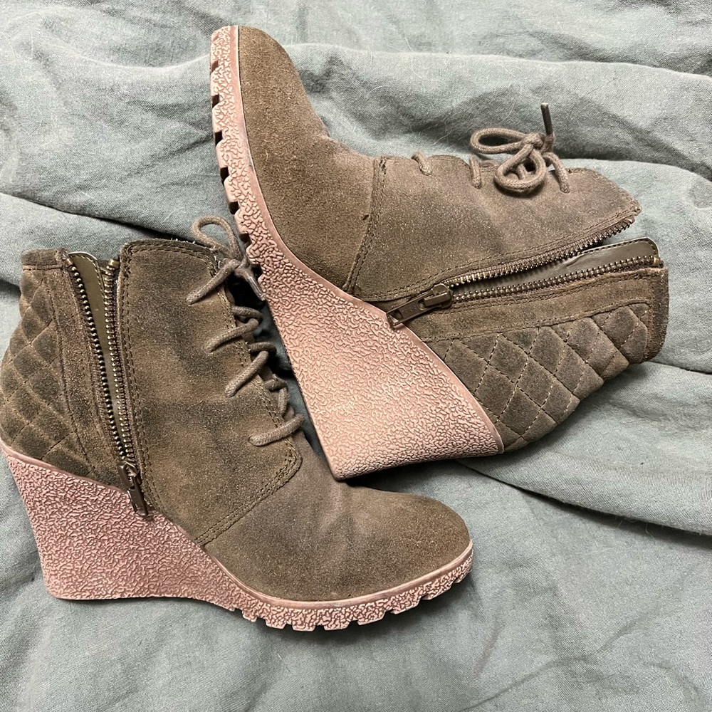 Mia green wedge bootie